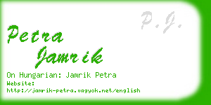 petra jamrik business card